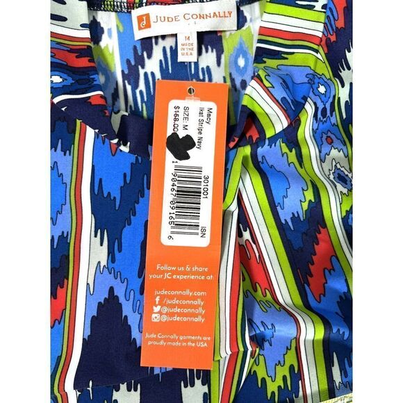 Jude Connally Womens Mock Neck Sleeveless Macy Top Sz Medium Ikat Geometric New - Picture 7 of 11
